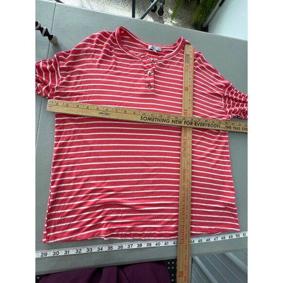 White Birch Striped Henley Top Women S Rayon Blend Coastal Preppy Summer Classic - Picture 4 of 9